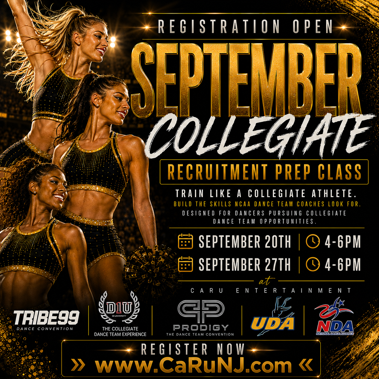 September Collegiate Recruitment Prep Class — September 20 & 27, 4–6 PM at CaRu Entertainment